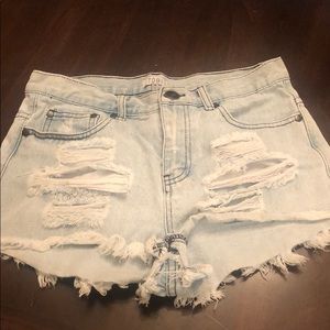 Tobi Distressed Jean Shorts